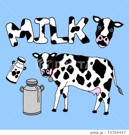 Cow Milk Vector Illustration Design Hand Drawingのイラスト素材