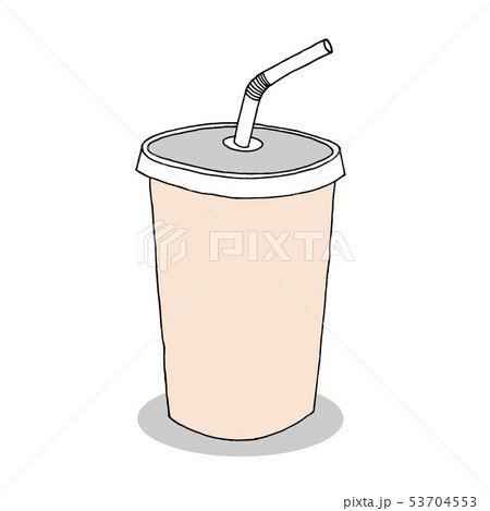 paper cup and straw vector illustration design 53704553