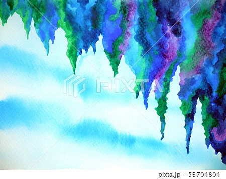abstract cliff cave sky watercolor painting design 53704804