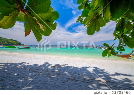 Tropical beach paradise and the blue sky Tropical beach paradise and the blue sky 53705460