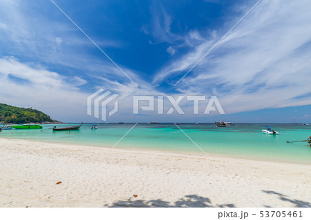 Tropical beach paradise and the blue sky Tropical beach paradise and the blue sky 53705461