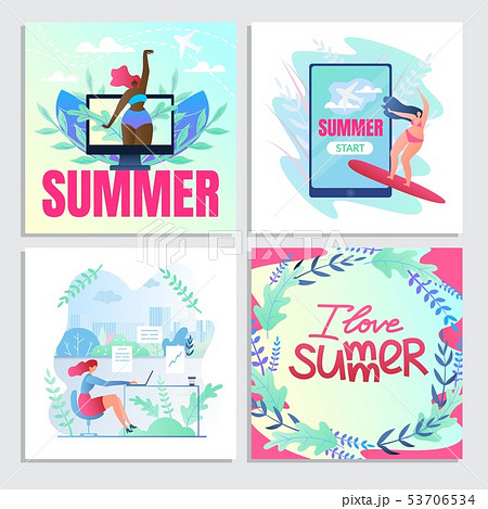 Bright Set Traveling in Summer, I Love Summer. Bright Set Traveling in Summer, I Love Summer. 53706534