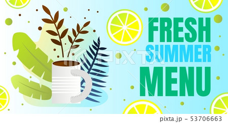 Flat Banner Layout is Written Fresh Summer Menu. 53706663