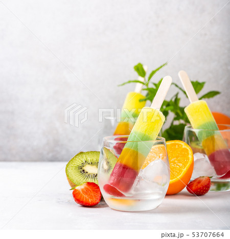 Delicious homemade popsicles 53707664