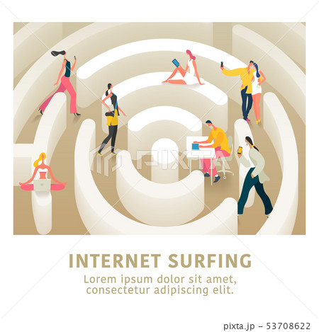 Internet connection and modern people vector 53708622