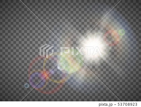 Shining sun. Light effect pattern isolated on a 53708923