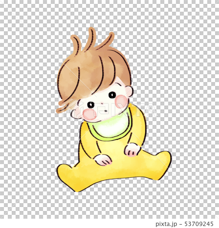 寶貝,舀脖子的水彩風格 寶貝,舀脖子的水彩風格 53709245