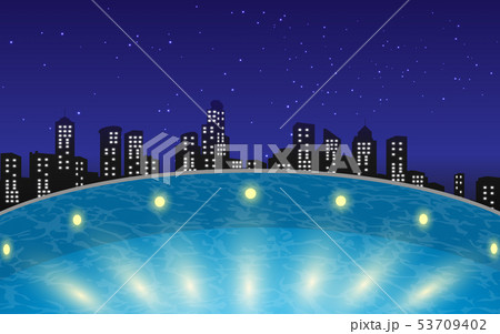 view of swimming pool on the building in the city 53709402