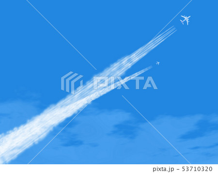 空と飛行機雲のある風景132 53710320