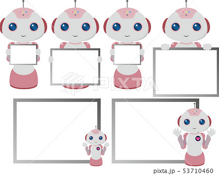 女の子のロボット　フレーム（白） 53710460