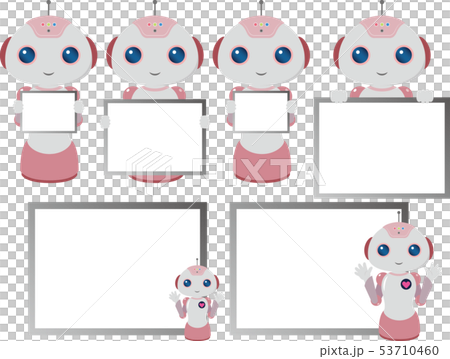 女の子のロボット　フレーム（白） 53710460