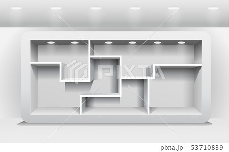 white shelf and light in the white room white shelf and light in the white room 53710839