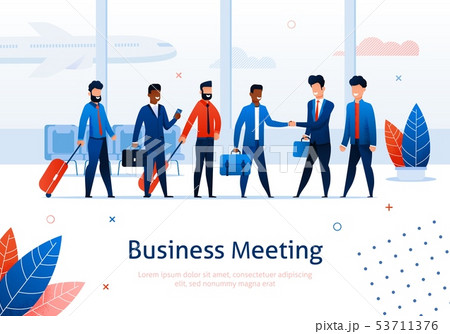 Business Meeting Airport Terminal Man Shake Hand 53711376