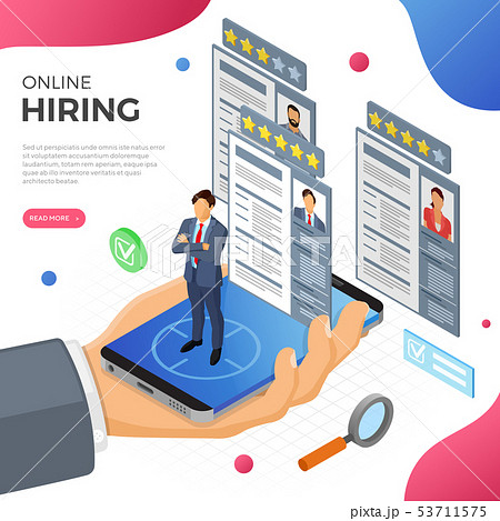 Online Isometric Employment and Hiring Concept 53711575
