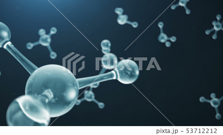 3D rendering molecule structure. Scientific medical background with atoms and molecules. Blue 3D rendering molecule structure. Scientific medical background with atoms and molecules. Blue 53712212