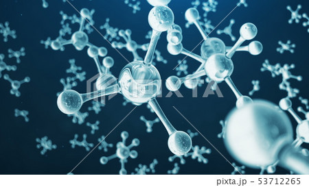 3D rendering molecule structure. Scientific medical background with atoms and molecules. Scientific 53712265