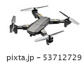 Dron helicopter with a camera. Quadcopter isolated on white background. 53712729