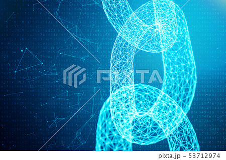 Block chain concept, digital block chain technology. Cryptocurrency, concept of digital code. Chain 53712974