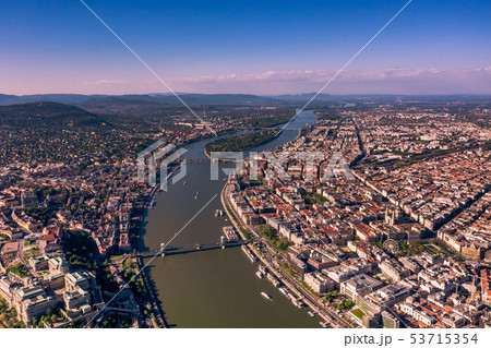 Aerial view of Budapest, Hungary. Aerial view of Budapest, Hungary. 53715354