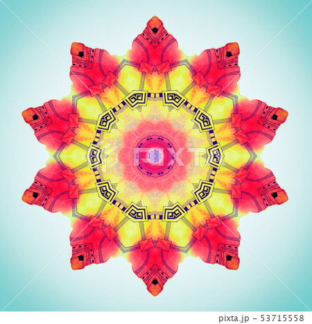 Bright watercolor shape with abstract pattern 53715558