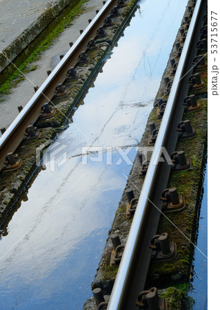 Railroad track after the rain Railroad track after the rain 53715677