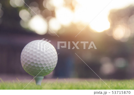 Golf ball on green grass ready to play at golf 53715870
