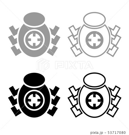 Bug beetle in target sight icon set grey black 53717080