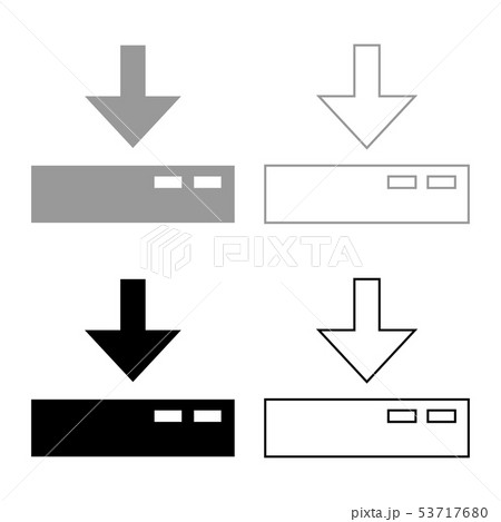 Download to server icon set grey black color 53717680
