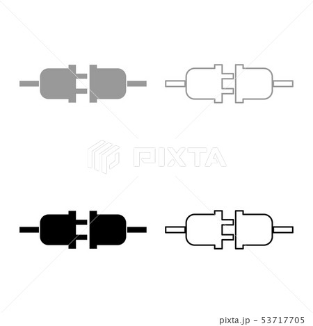 Socket and plug icon set grey black color Socket and plug icon set grey black color 53717705