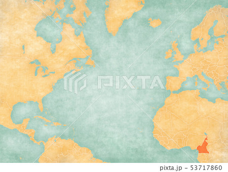 Map of North Atlantic Ocean - Cameroon 53717860