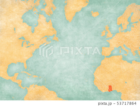 Map of North Atlantic Ocean - Ghana 53717864