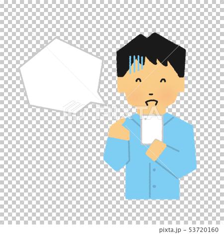 Smartphone, smartphone, balloon, speech balloon, bitter smile (simple touch) Smartphone, smartphone, balloon, speech balloon, bitter smile (simple touch) 53720160