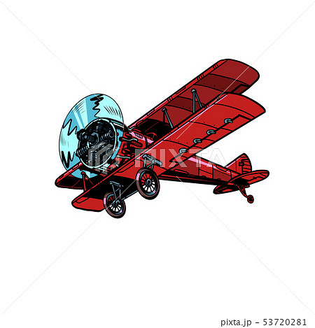 retro biplane aircraftのイラスト素材 [53720281] - PIXTA