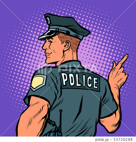police officer cop points directions 53720288