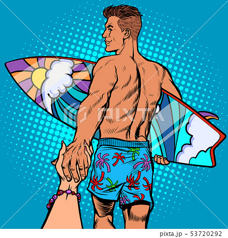 follow me surfer instructor with the Board follow me surfer instructor with the Board 53720292
