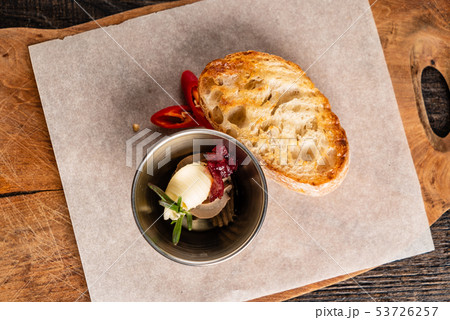 sandwich with butter and liver pate 53726257