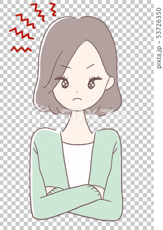 腕組みをする女性のイラスト素材