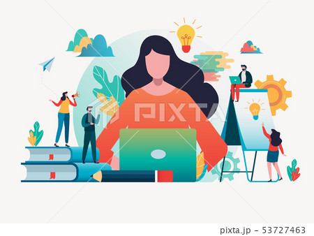 People create idea to success.Flat cartoon 53727463
