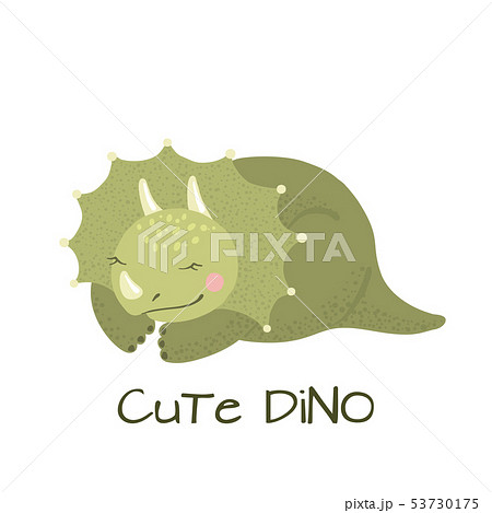 Cute baby triceratops dinosaur isolated on white. Cute baby triceratops dinosaur isolated on white. 53730175