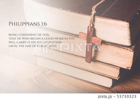 Vintage Bible Verse Background with the Bible Vintage Bible Verse Background with the Bible 53730323