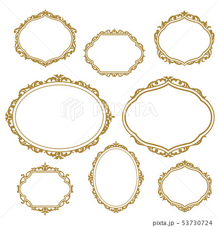 ガーリーなアンティーク調のフレームのイラスト素材