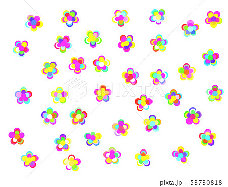 夢のような虹色の花のアイコンセット Dreamy Rainbow Colored Flower Icのイラスト素材