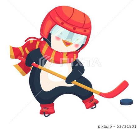 penguin play ice hockey in the winter 53731801