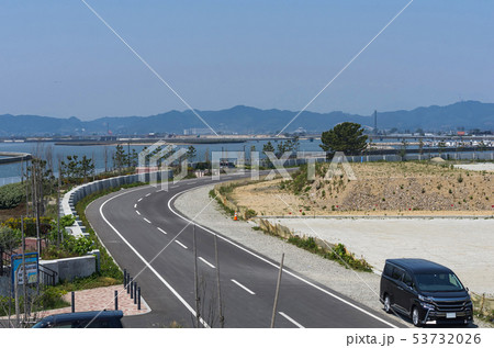 宮城県亘理町・防潮堤からみる鳥の海 53732026