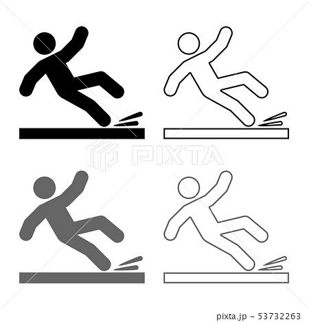 Falling man icon set grey black color illustration Falling man icon set grey black color illustration 53732263