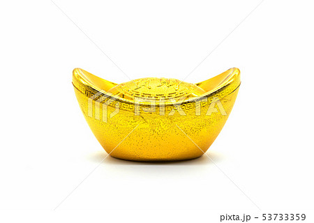 Chinese gold sycee (yuanbao) on white background. Chinese gold sycee (yuanbao) on white background. 53733359