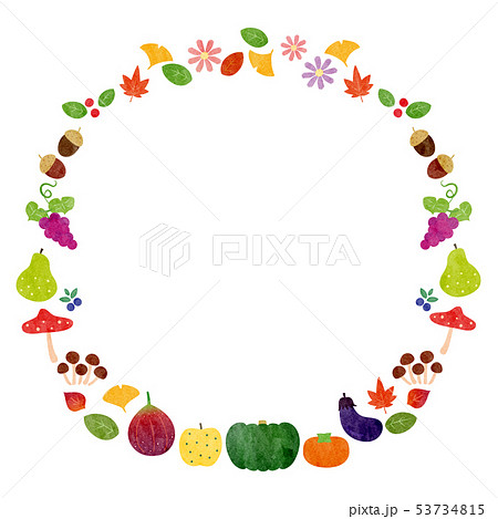 フレーム素材-秋イメージ2テク フレーム素材-秋イメージ2テク 53734815
