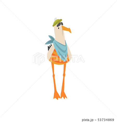 Seagull Sailor, Funny Bird Cartoon Character Vector Illustration Seagull Sailor, Funny Bird Cartoon Character Vector Illustration 53734869