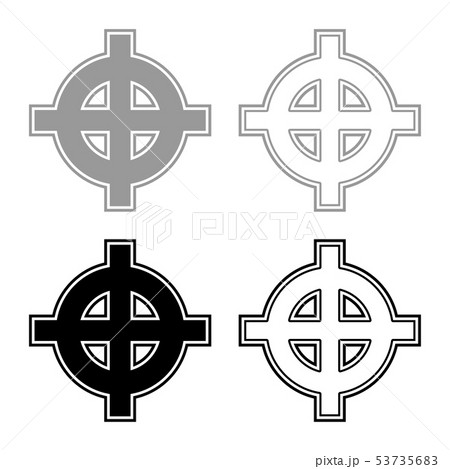 Celtic cross grey black superiority icon set grey 53735683