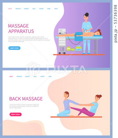 Apparatus and Back Massage for Woman Web Vector Apparatus and Back Massage for Woman Web Vector 53736398